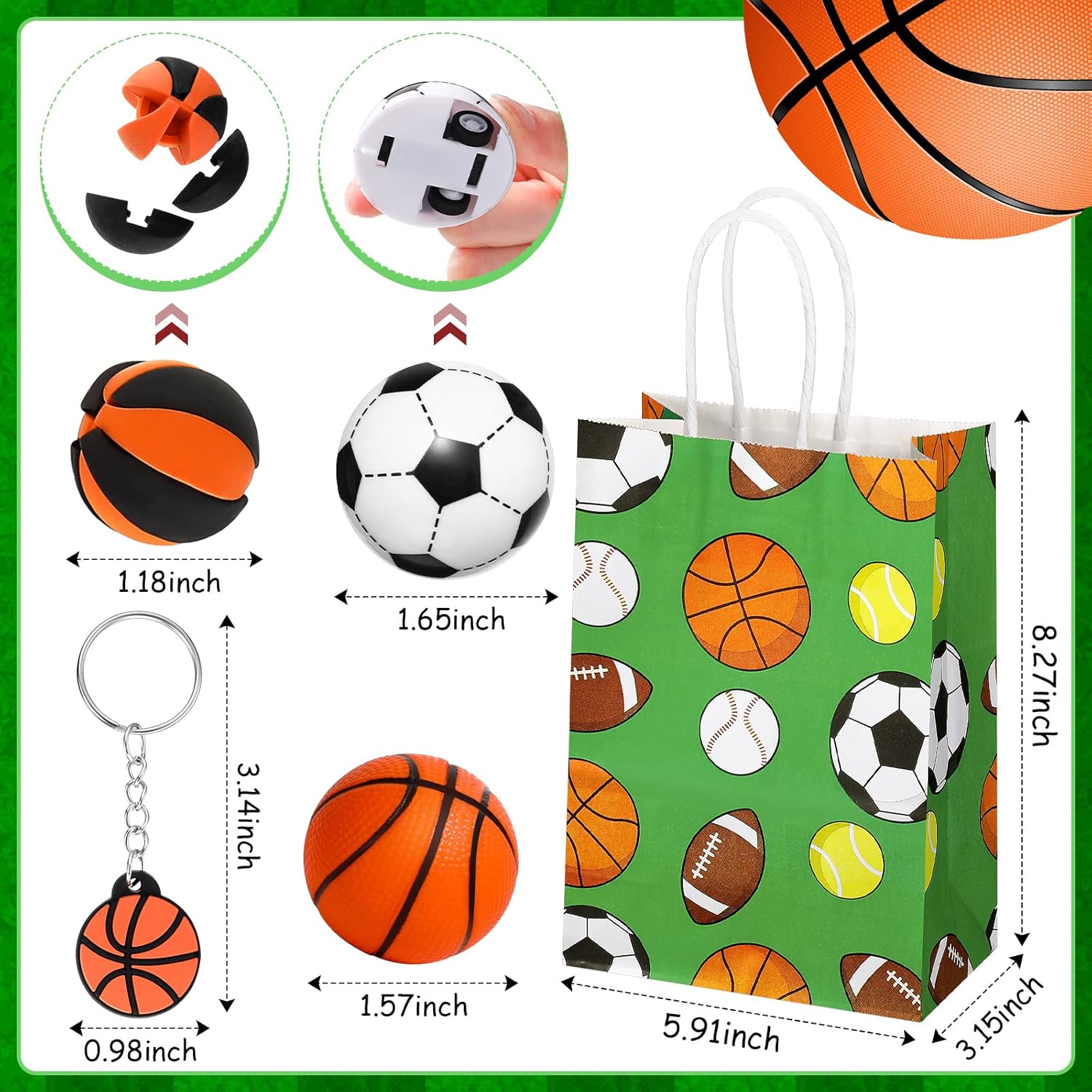 Aoriher 200 Pcs Sport Party Favors Set