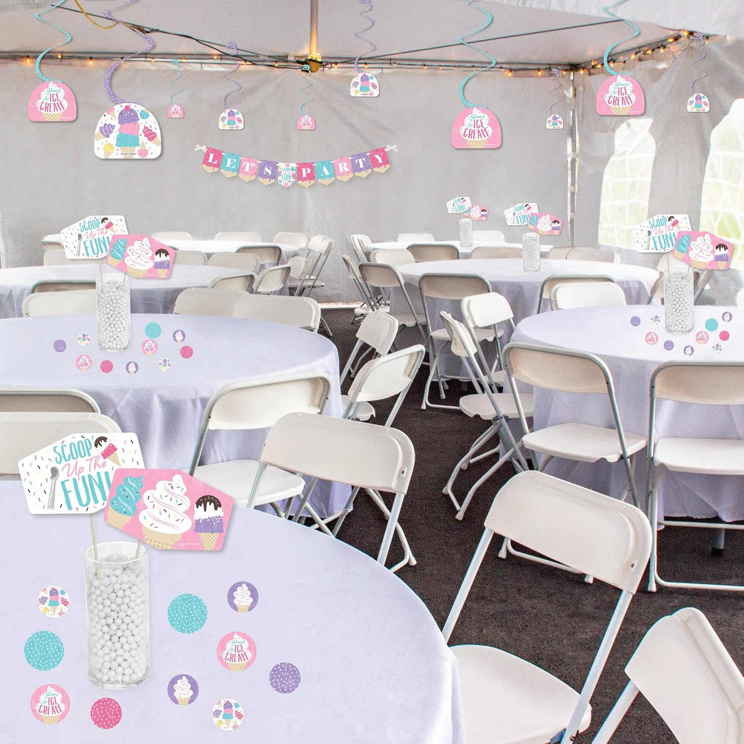 Big Dot of Happiness Ice Cream Decoration Kit - 51 Pieces