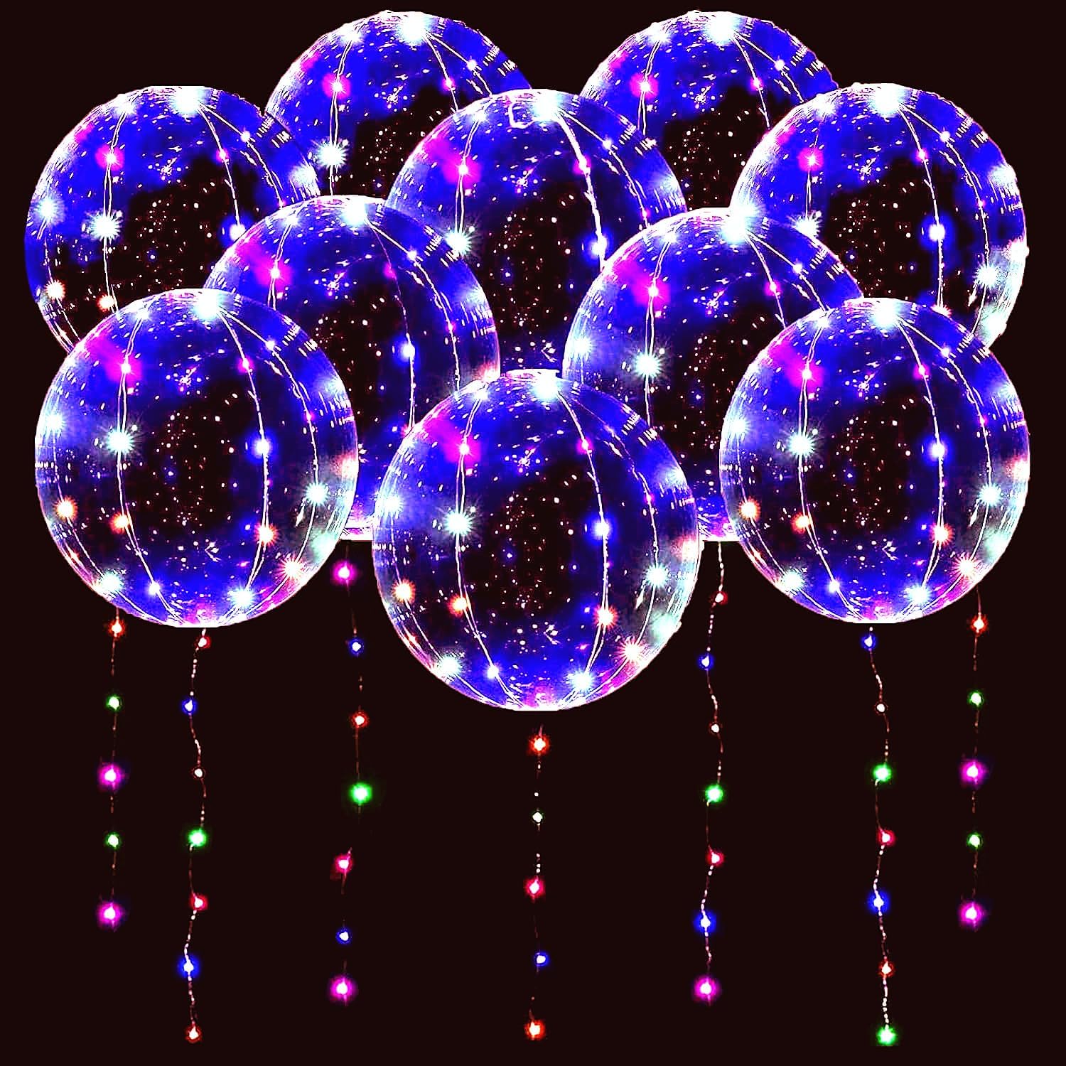 LED Bobo Balloons 10 Packs 20 Inches Light Up Decorations