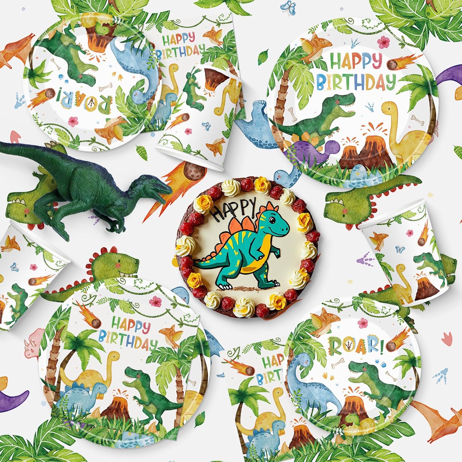 170 Pcs Dinosaur Birthday Decorations Set