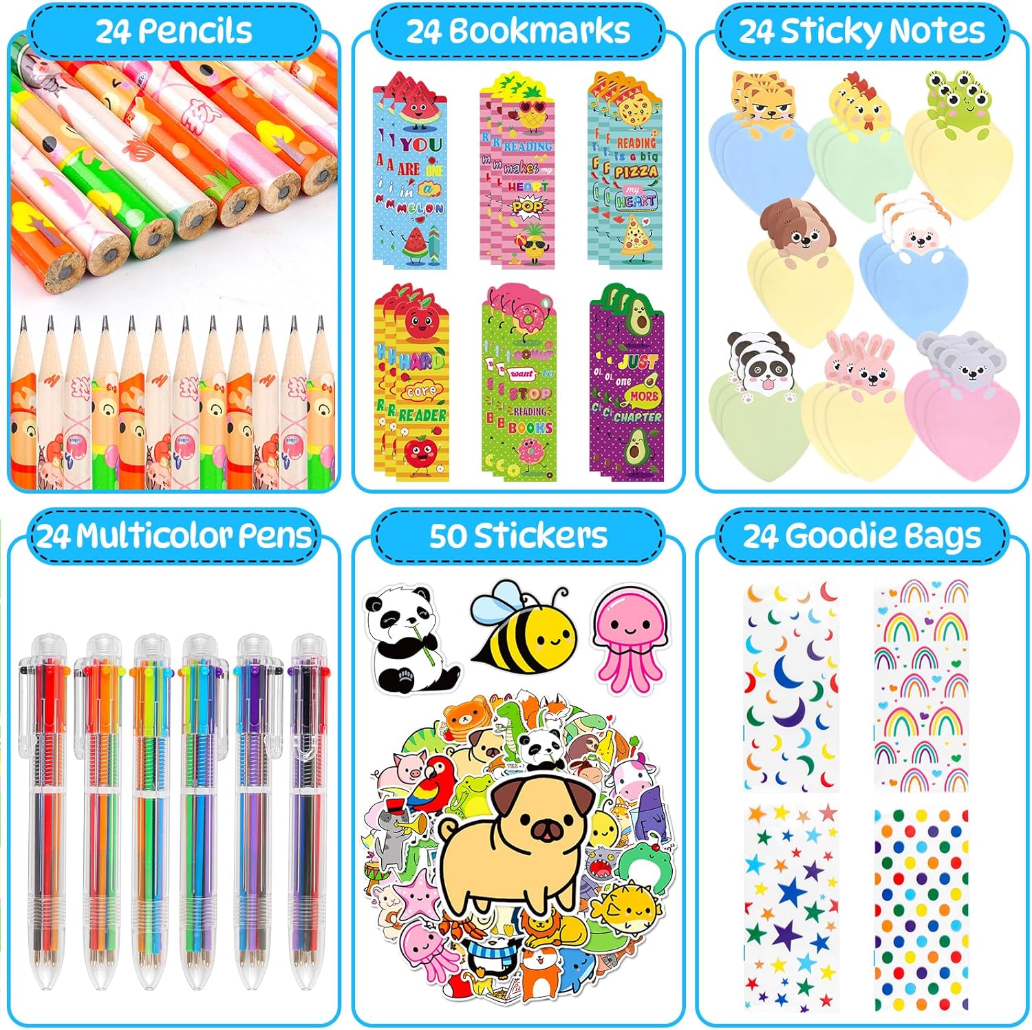 24 Pack Stationery Party Favors for Kids Classroom
