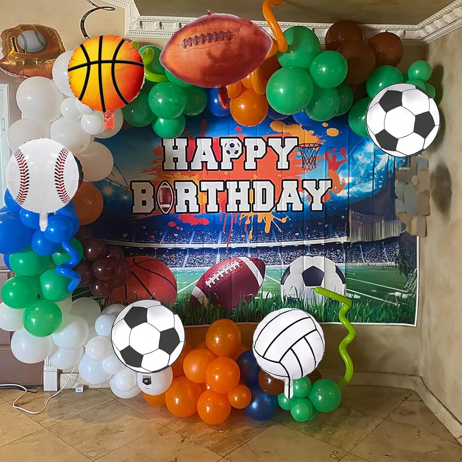 Jobkoo Sports Balloon Garland Kit 115Pcs Party Decorations
