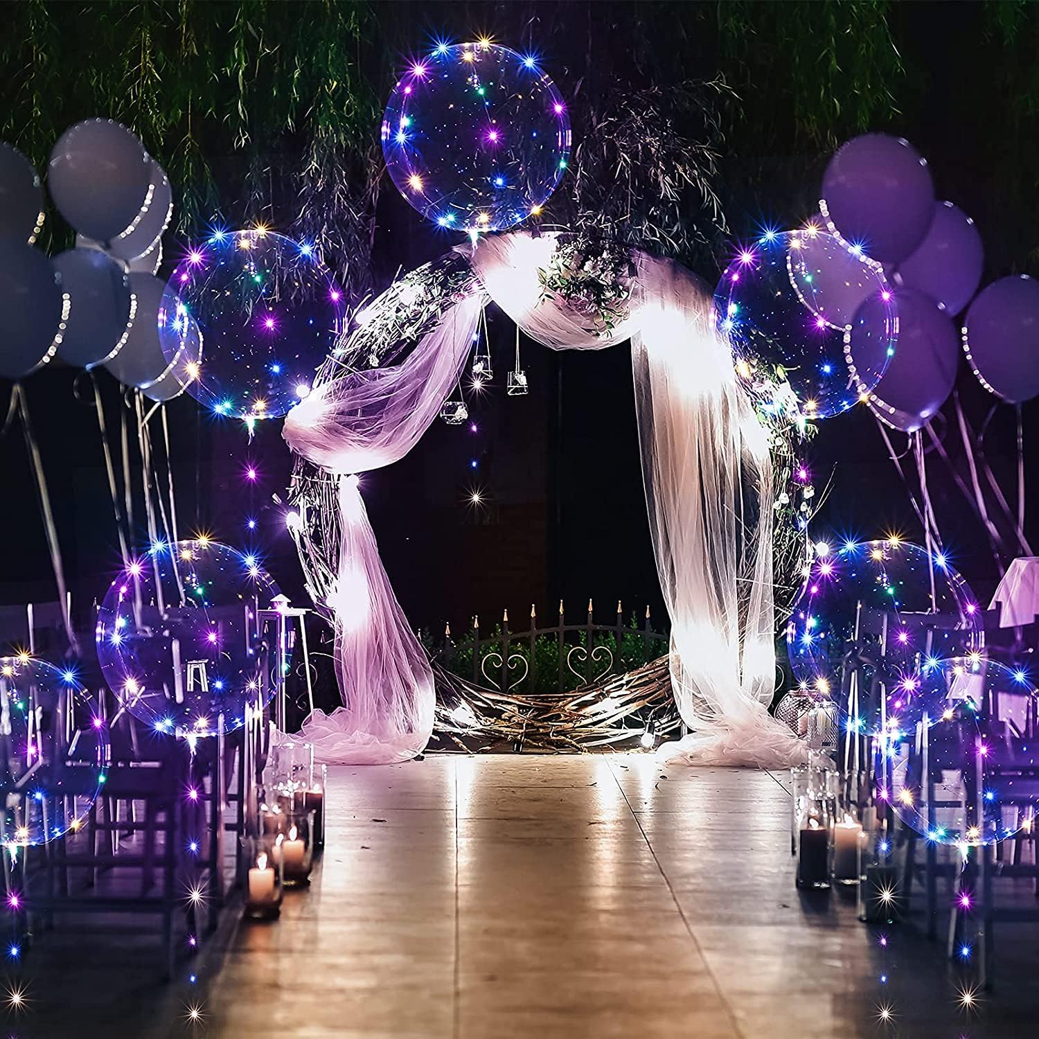 LED Bobo Balloons 10 Packs 20 Inches Light Up Decorations