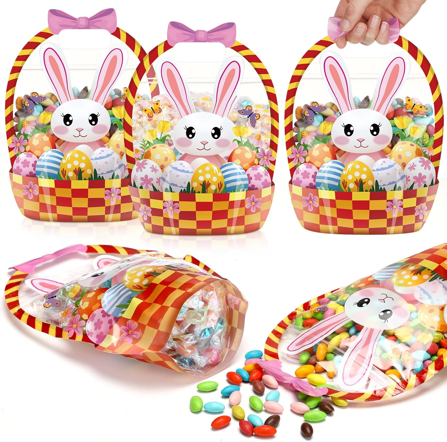 Fuutreo 50 Pcs Easter Gift Bags with Handles