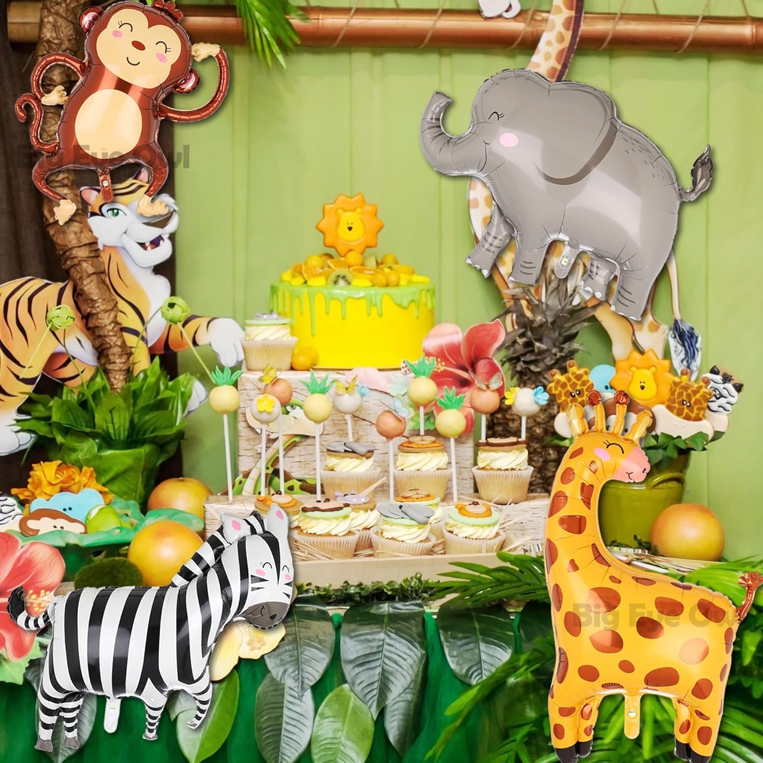 Jungle Safari Animal Balloons Birthday Decor Kit
