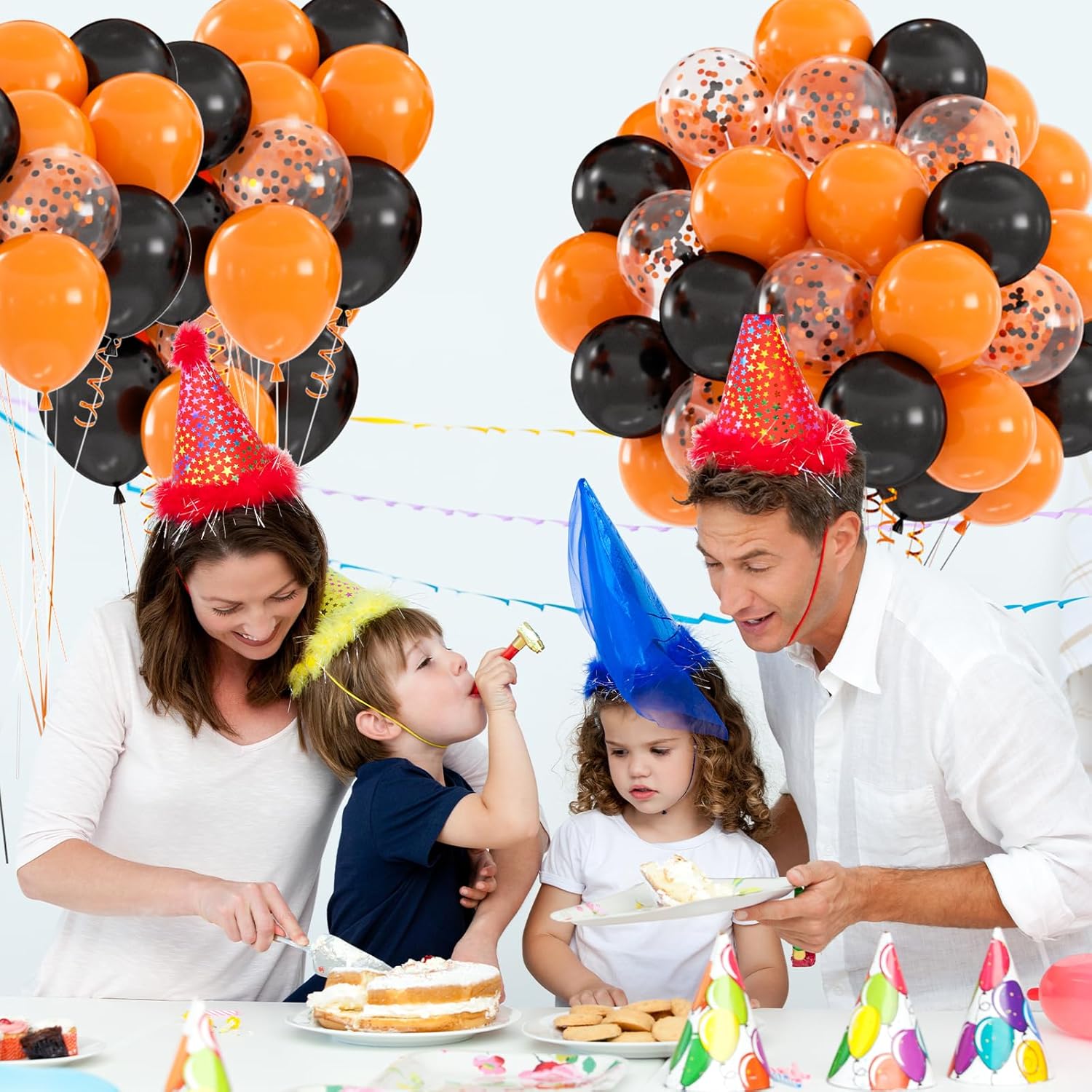 60pcs Black Orange Balloons Halloween Party Decorations