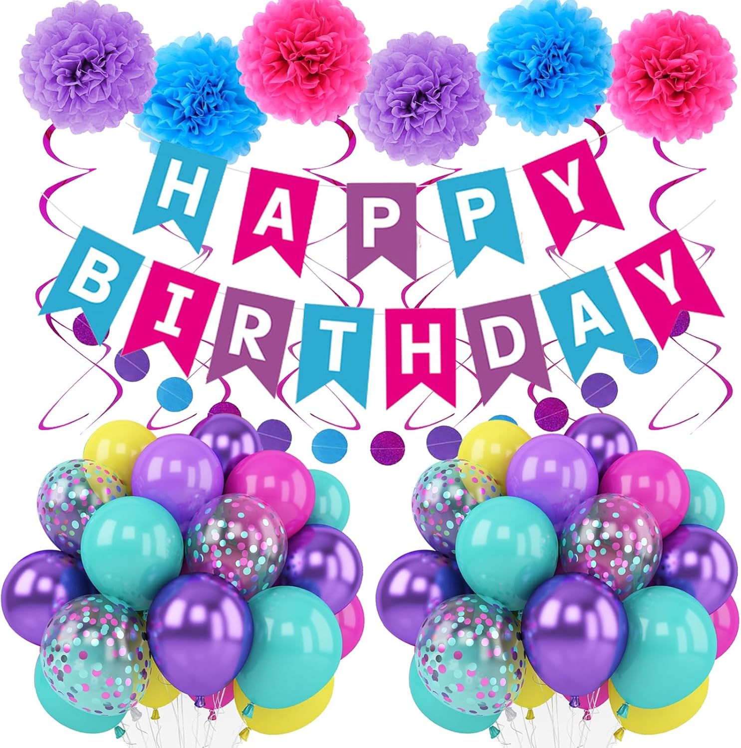 LOROBA Birthday Decorations for Girls Women