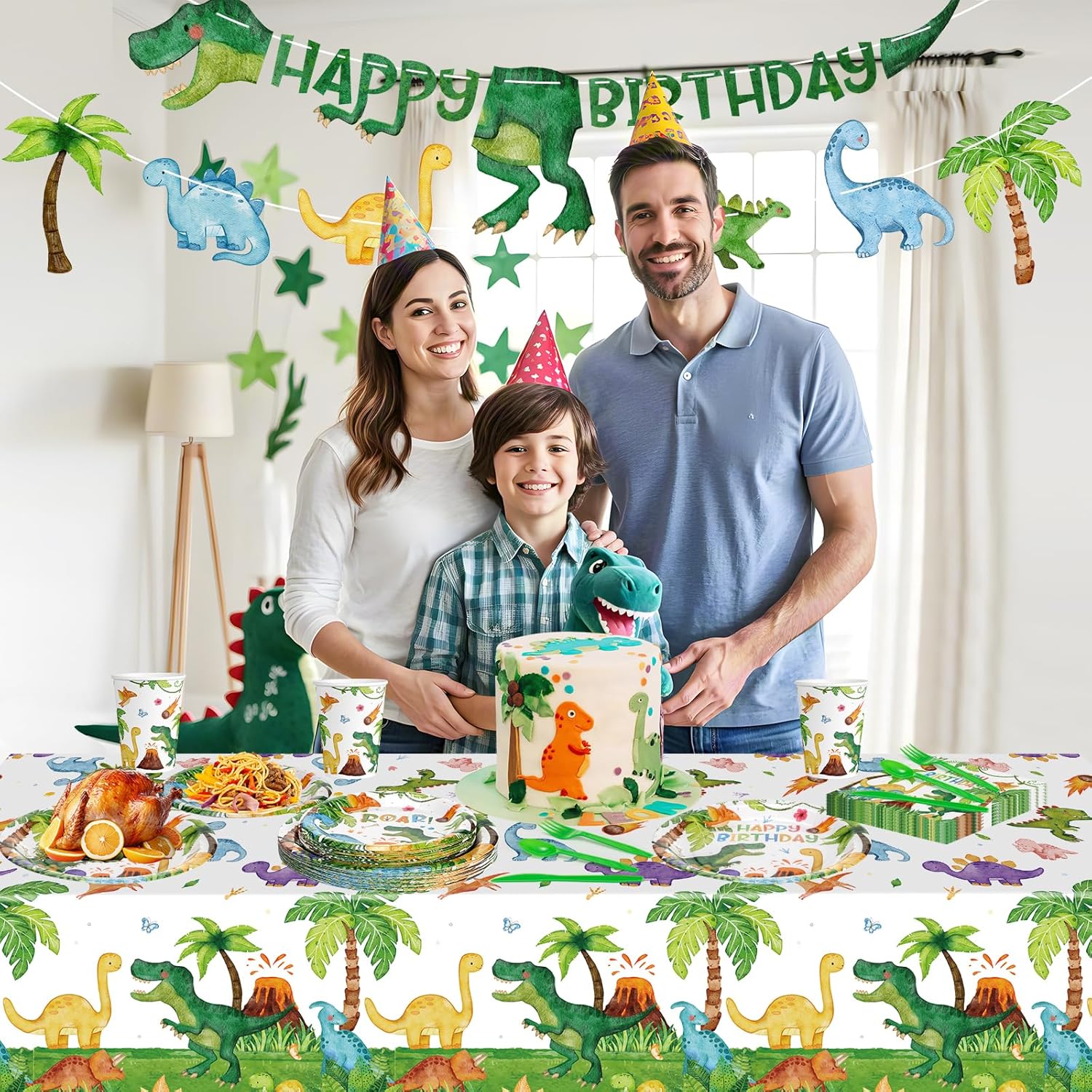 170 Pcs Dinosaur Birthday Decorations Set