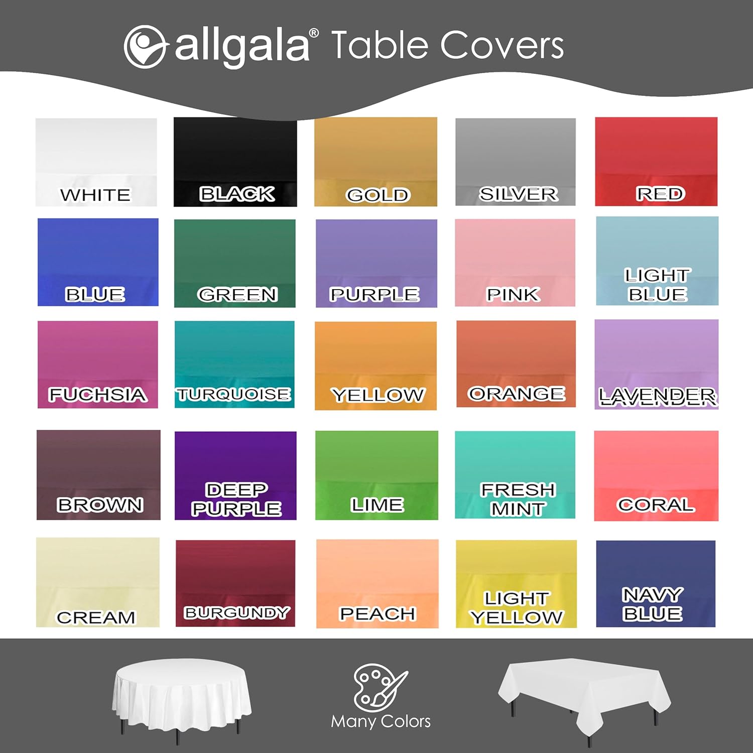 Allgala Waterproof Disposable Tablecloth 6PK 54x108 Gold