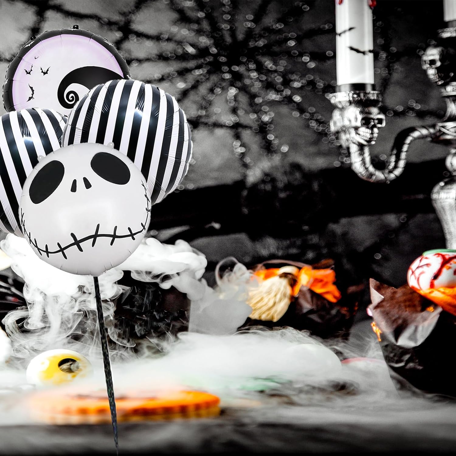 Voystcos 15 Pcs Halloween Skull Balloons Set