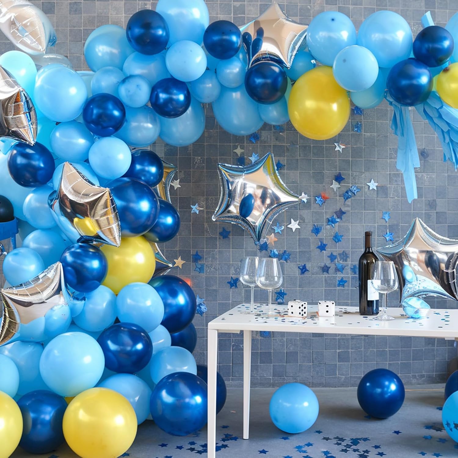12 Inch Blue Yellow Balloons Party Decorations