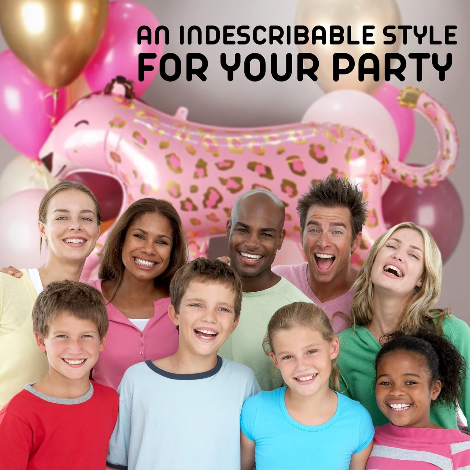 2PCS Pink Leopard Foil Balloons Safari Party Decorations