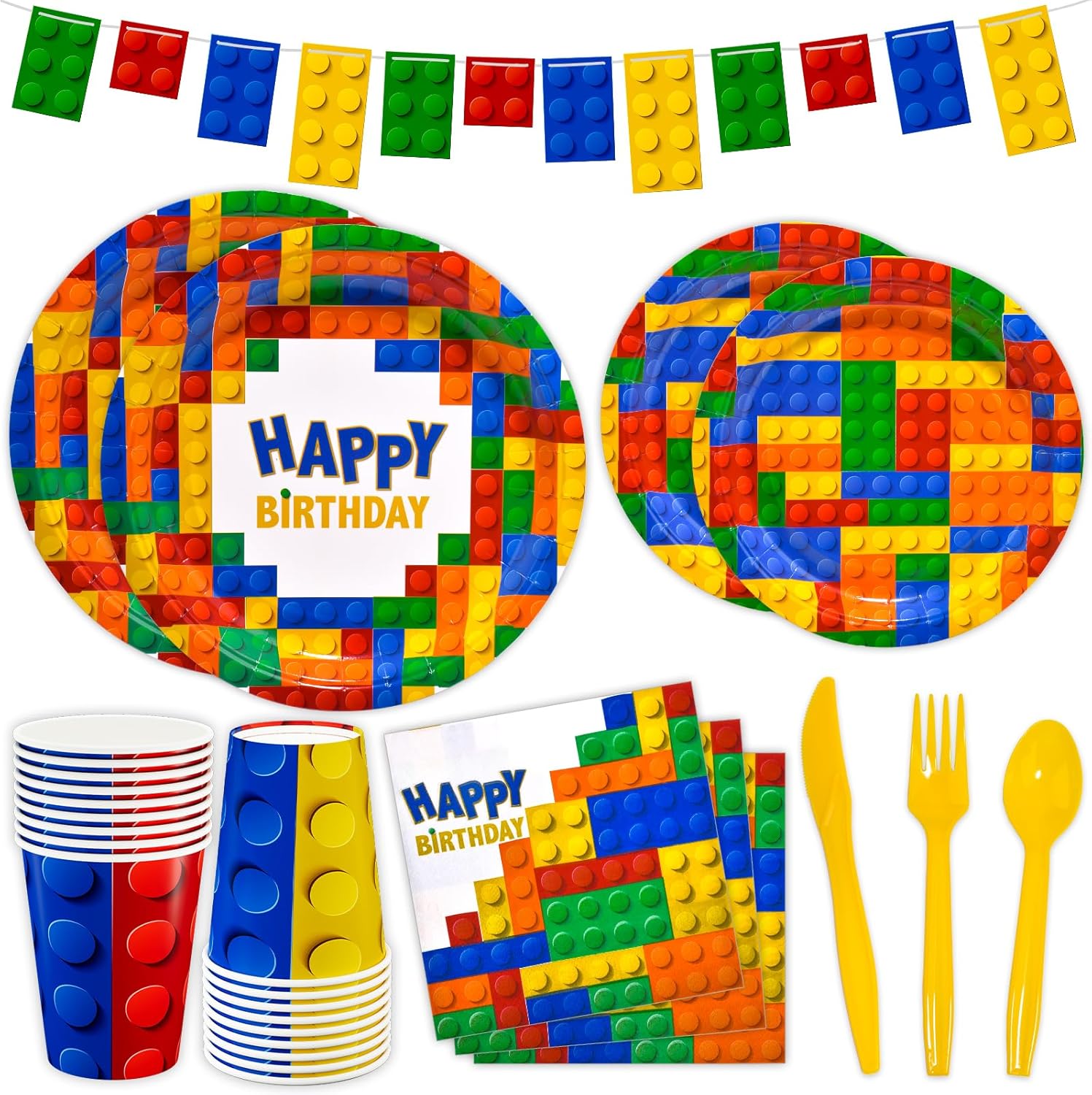 Dylives 180 Pcs Building Block Party Supplies Set