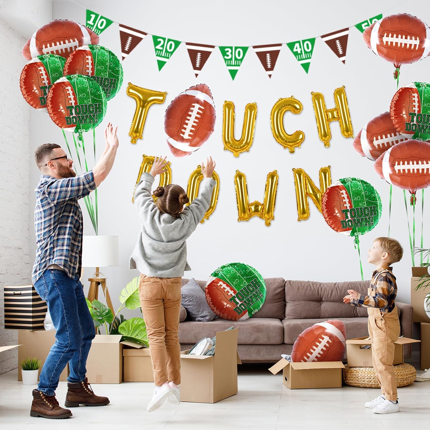 Football Party Supplies Kit Touchdown Balloons Goal Post Decorations