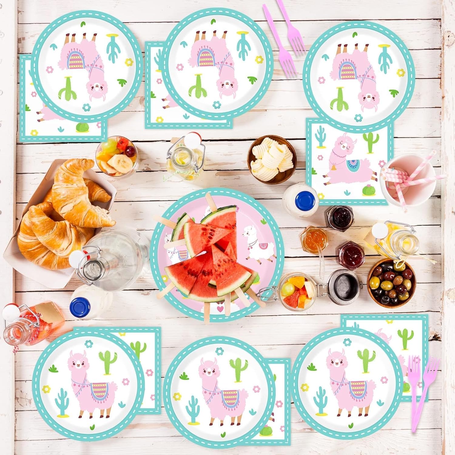 ZOIIWA Llama Birthday Party Pack for 24 Guests
