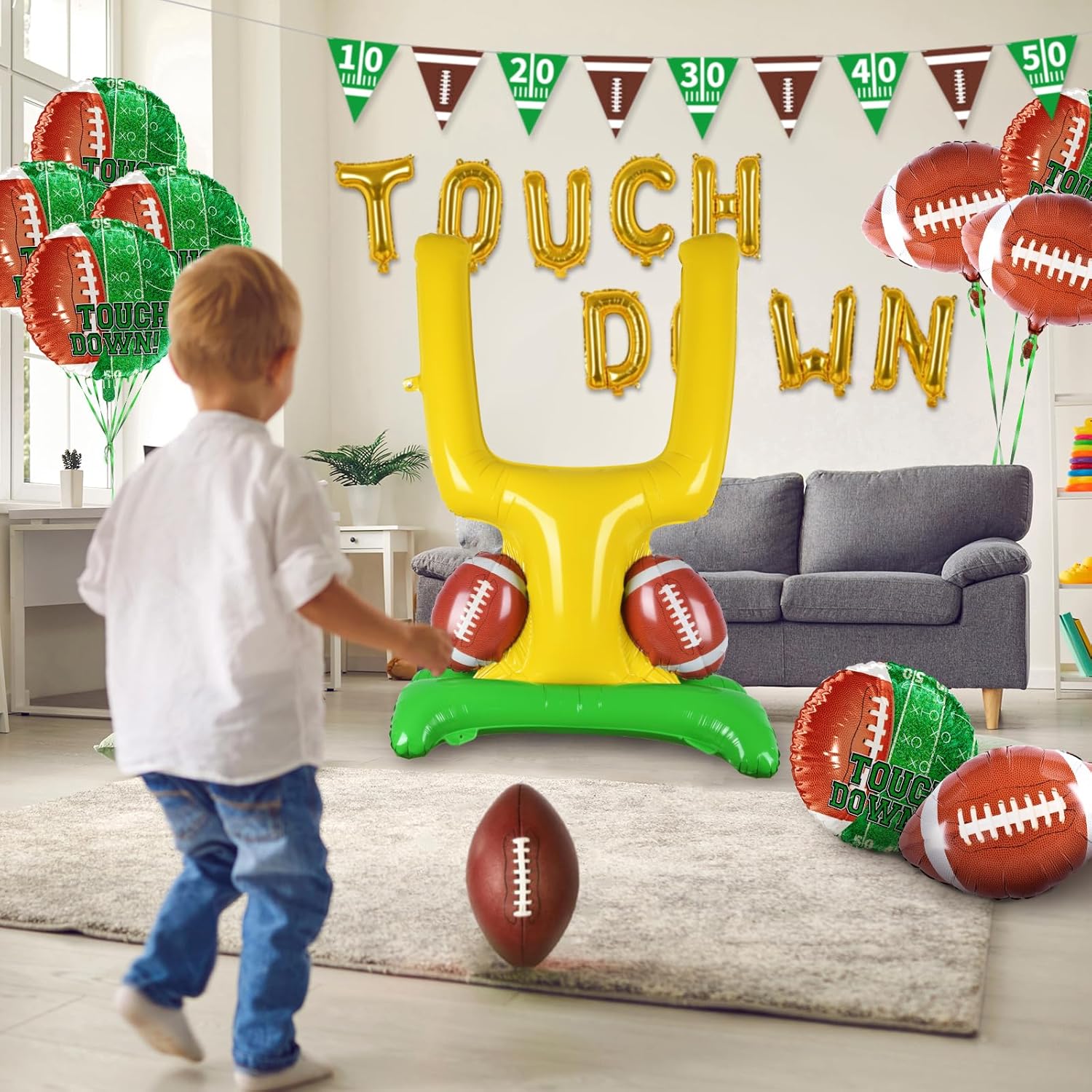 Football Party Supplies Kit Touchdown Balloons Goal Post Decorations