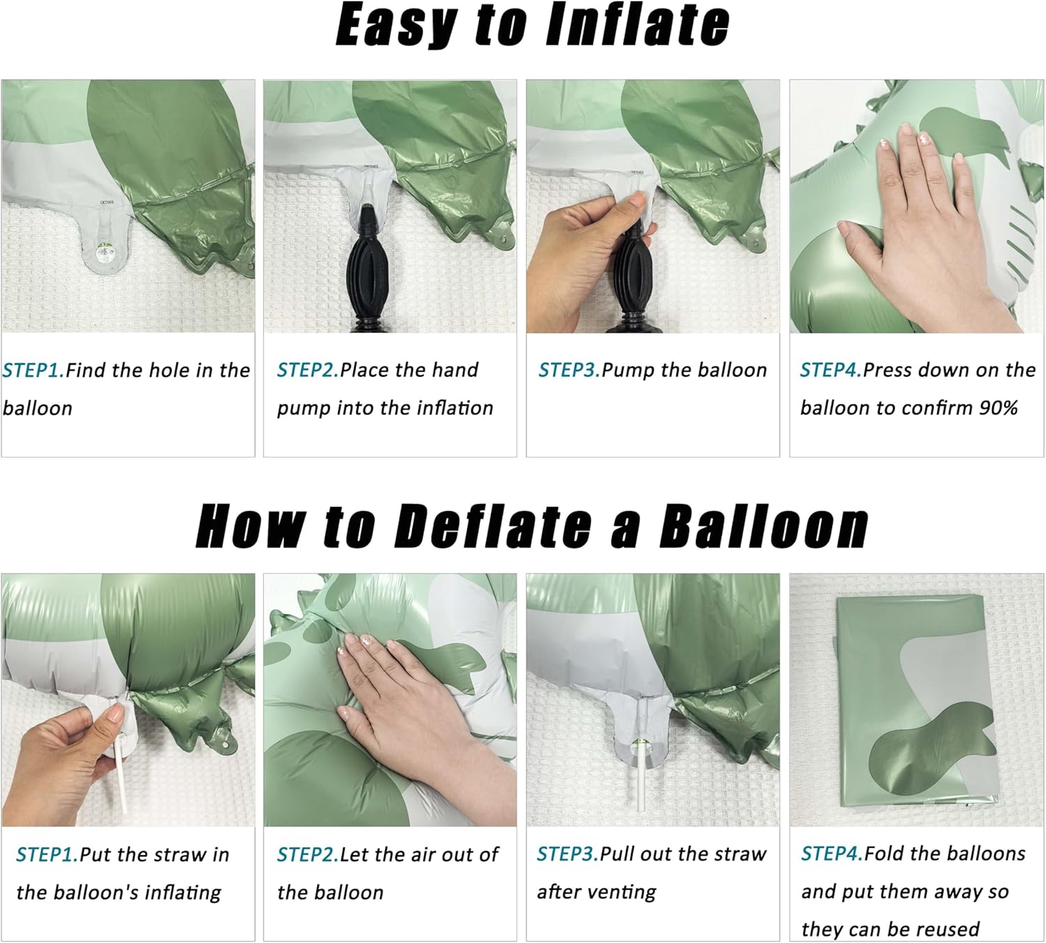 2PCS Dinosaur Foil Balloons for Jungle Birthday Party Decor