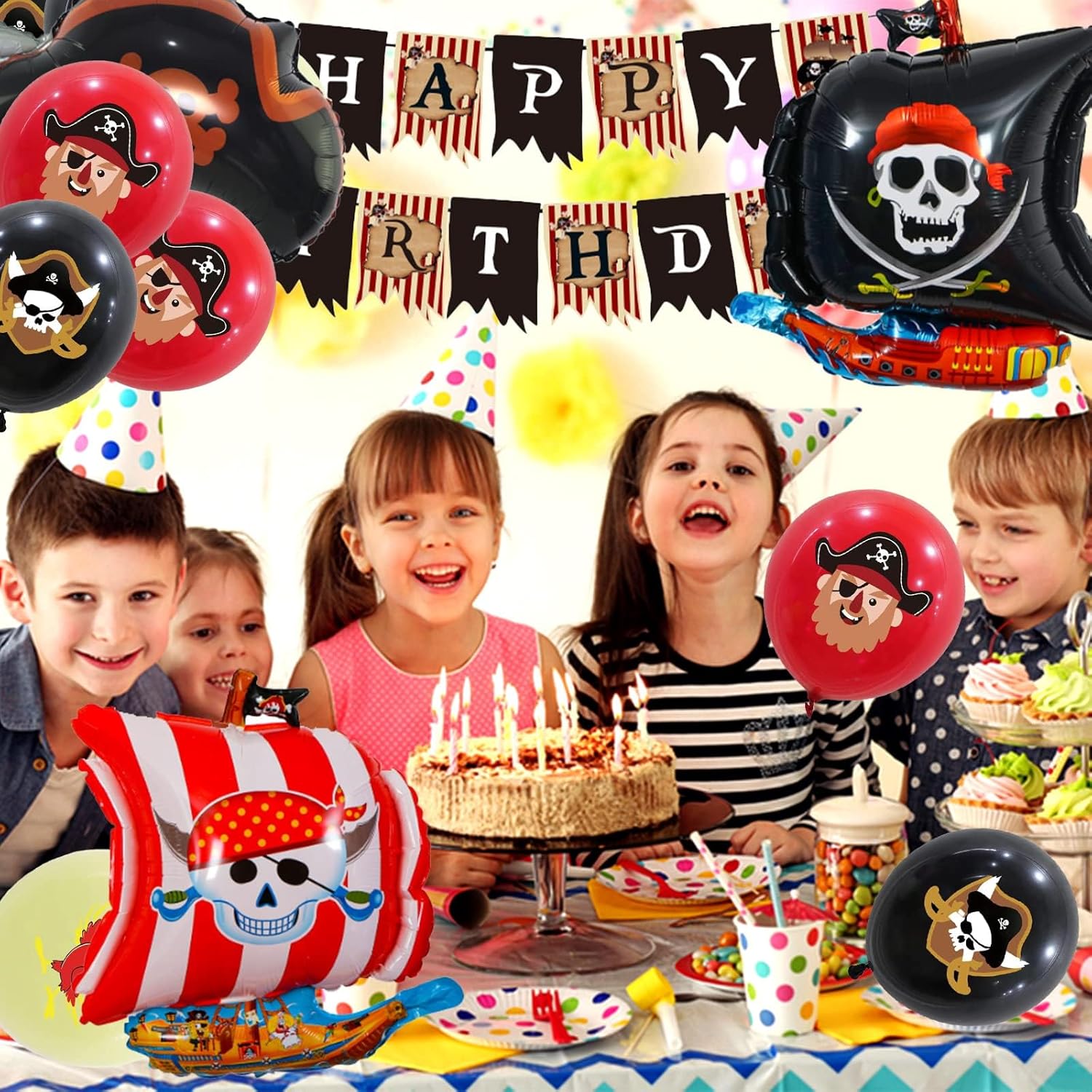 Pirate Theme Birthday Decorations 38 Piece Set