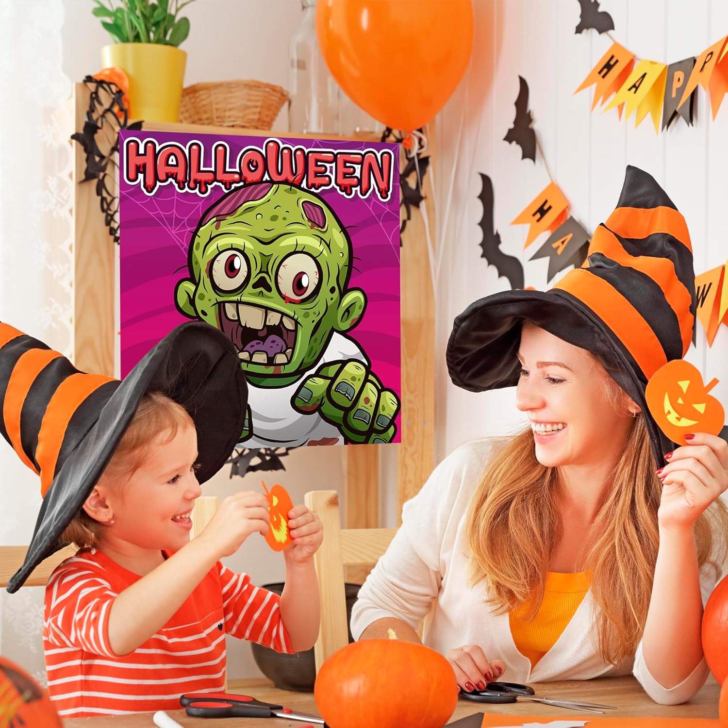 Halloween Party Decorations - Zombie Eyeball Game Poster Set