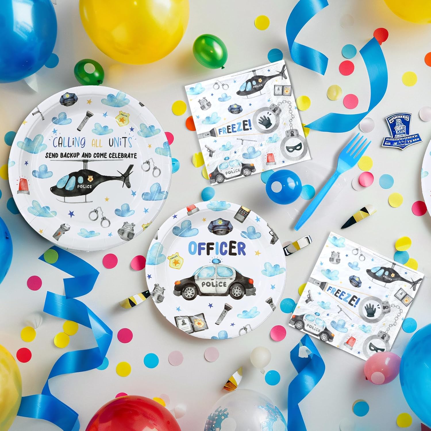 Police Birthday Party Decorations Set for 40 Guests