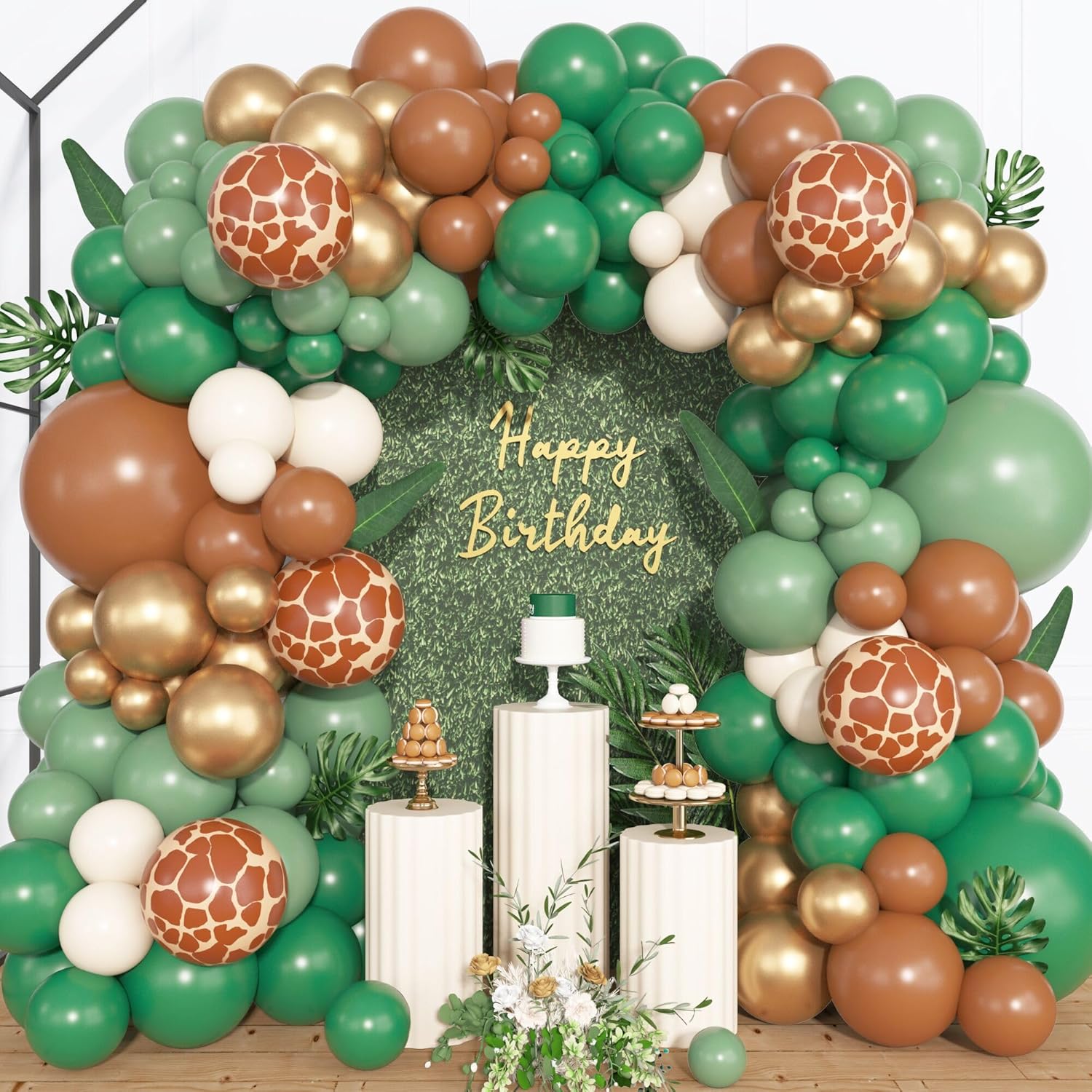 Ouddy Life 157 Pcs Jungle Safari Balloons Arch Kit