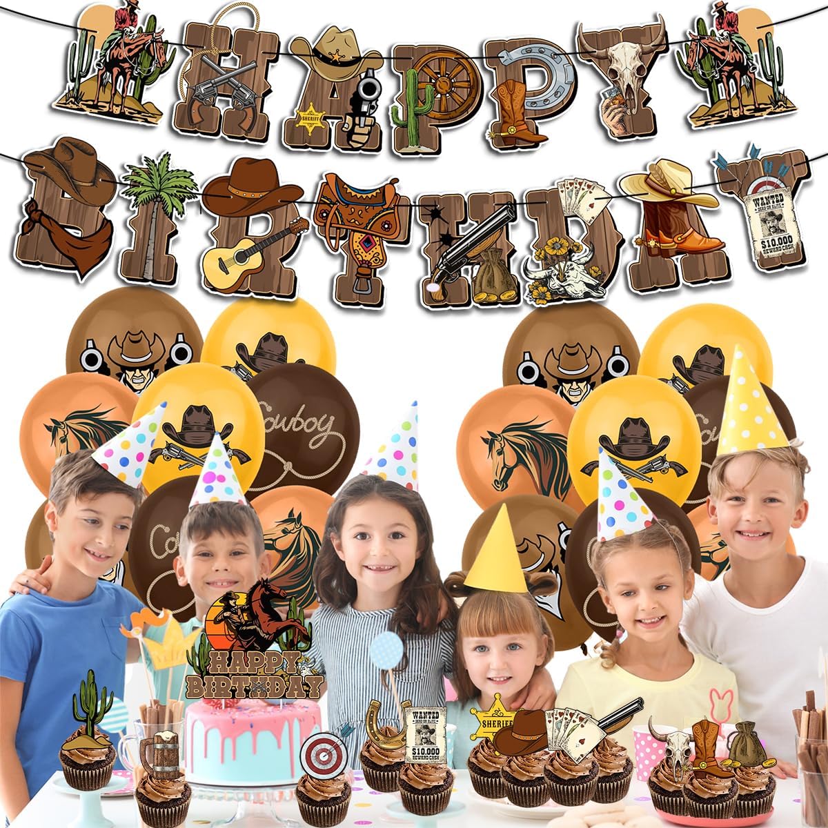 Western Cowboy Party Decorations Set