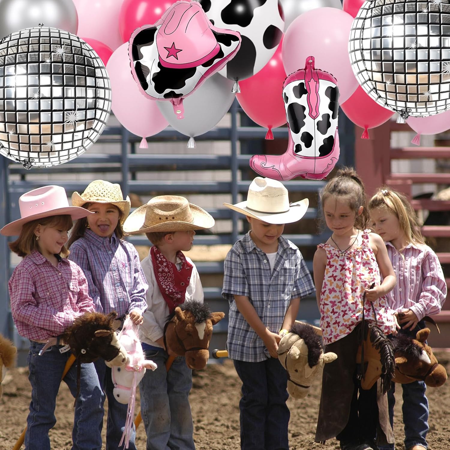 YQUQWN Disco Cowgirl Party Decorations 24PCS Hot Pink Balloons