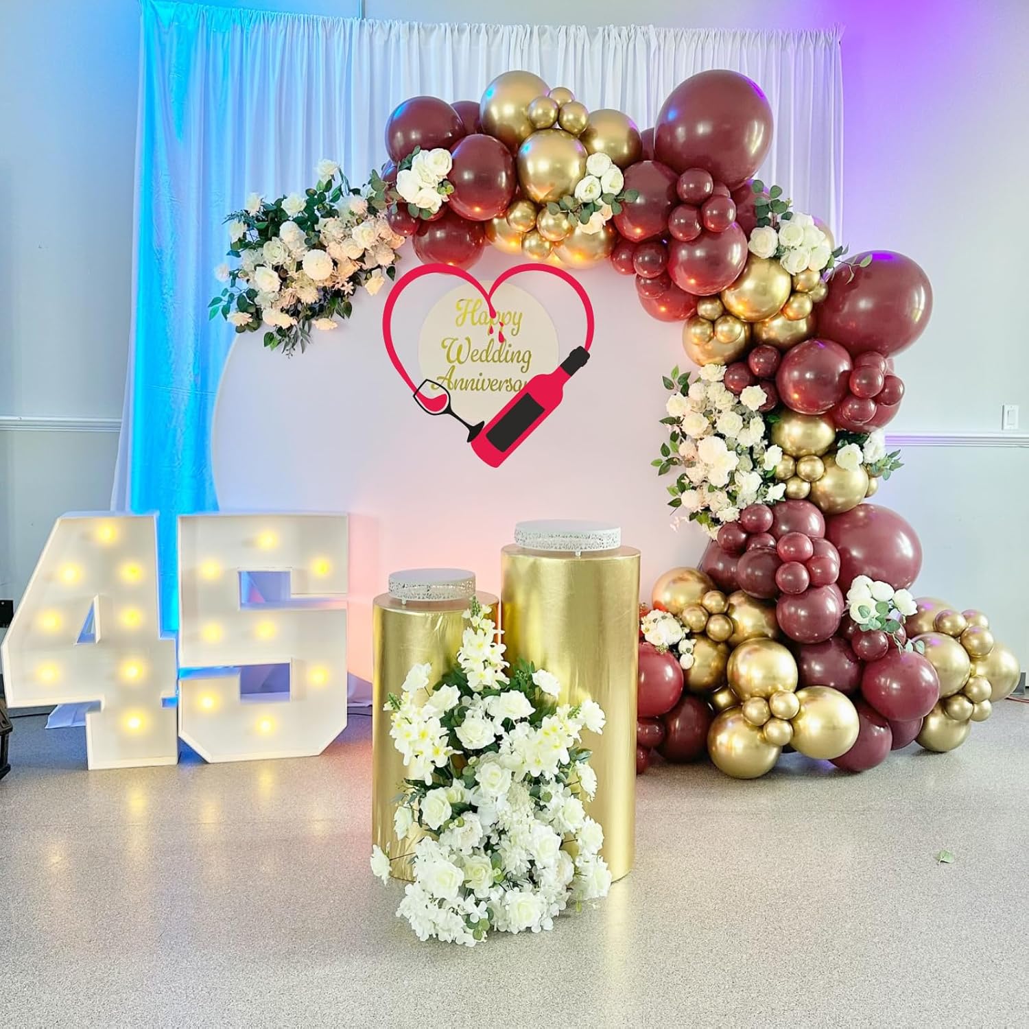 FunHot Burgundy Balloon Arch Kit with 108 Balloons