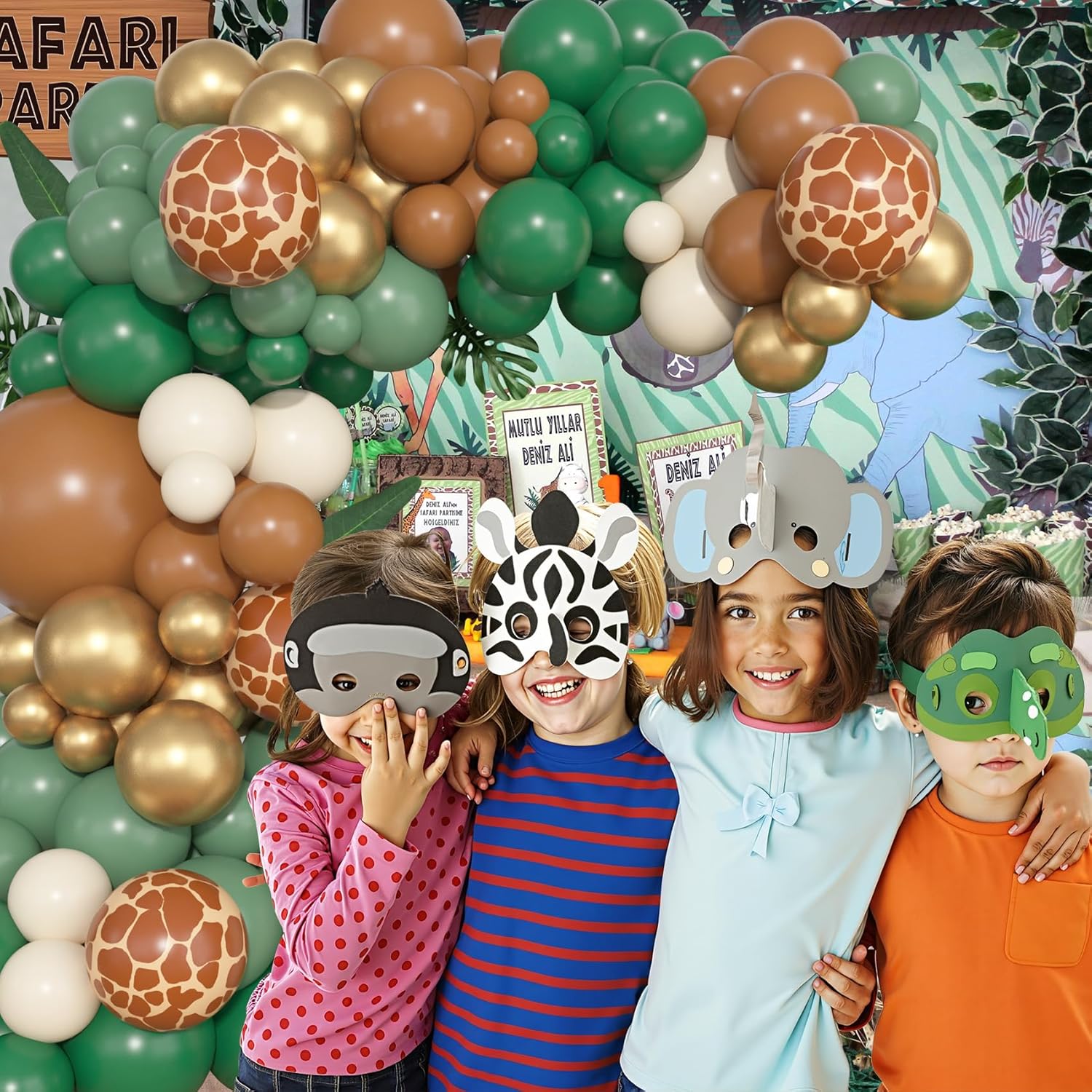 Ouddy Life 157 Pcs Jungle Safari Balloons Arch Kit