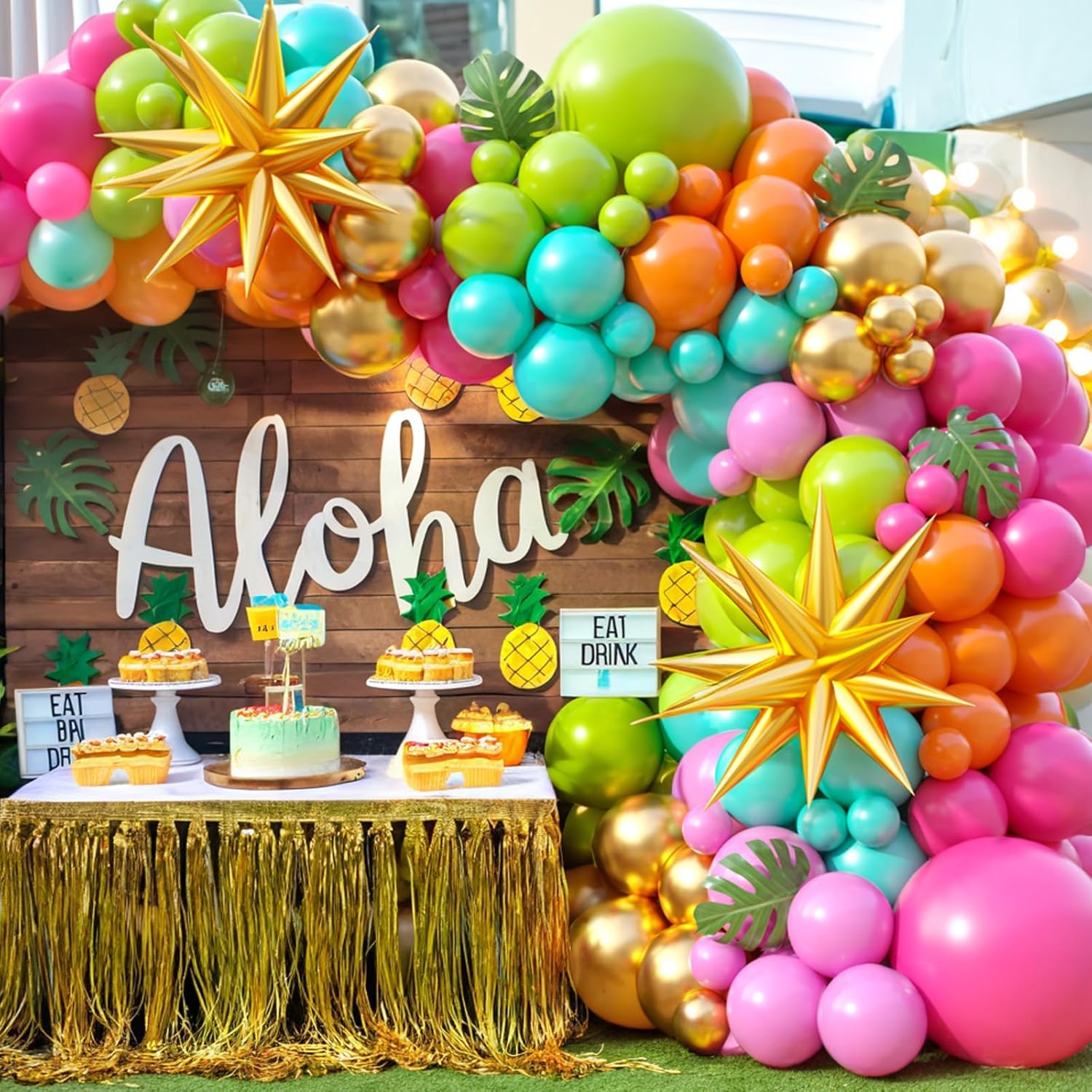Feig Rainbow Tropical Balloon Arch Kit for Parties