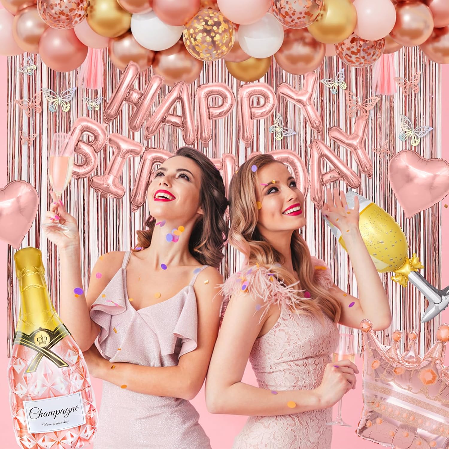 Rose Gold Birthday Decorations for Women Girls