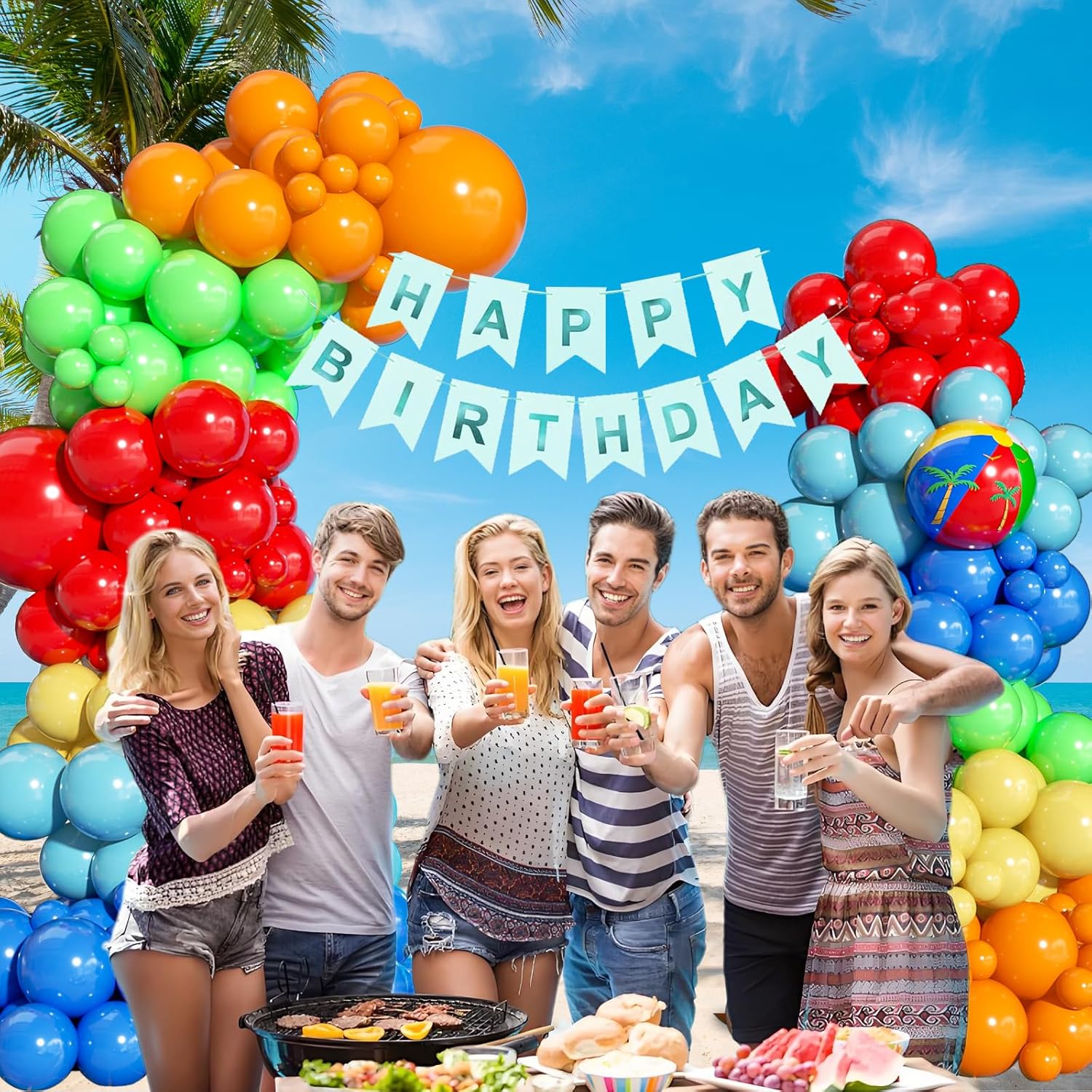 143pcs Pool Party Balloon Arch Decor