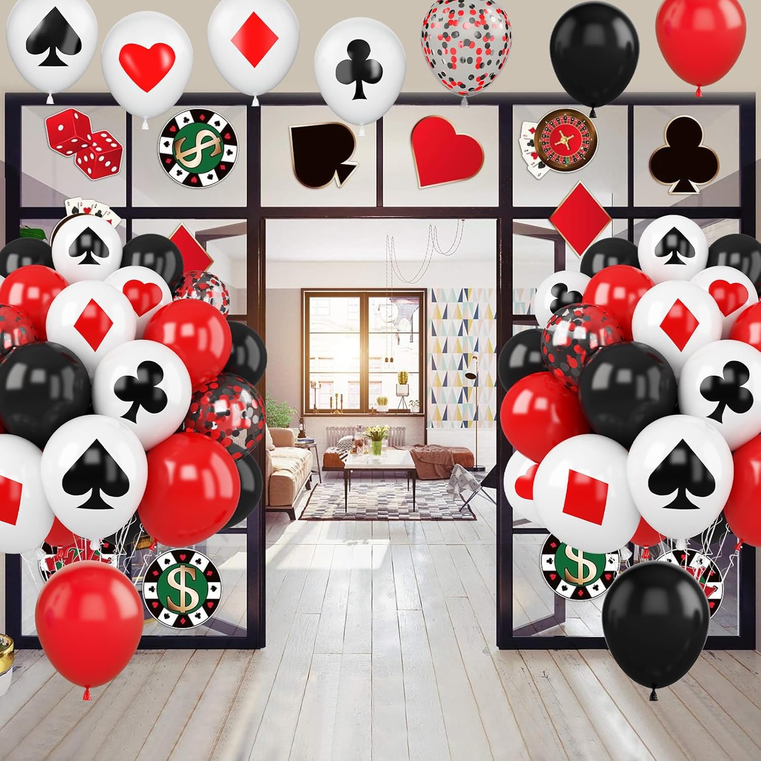 Poker Balloons 30Pcs Casino Theme Party Decorations