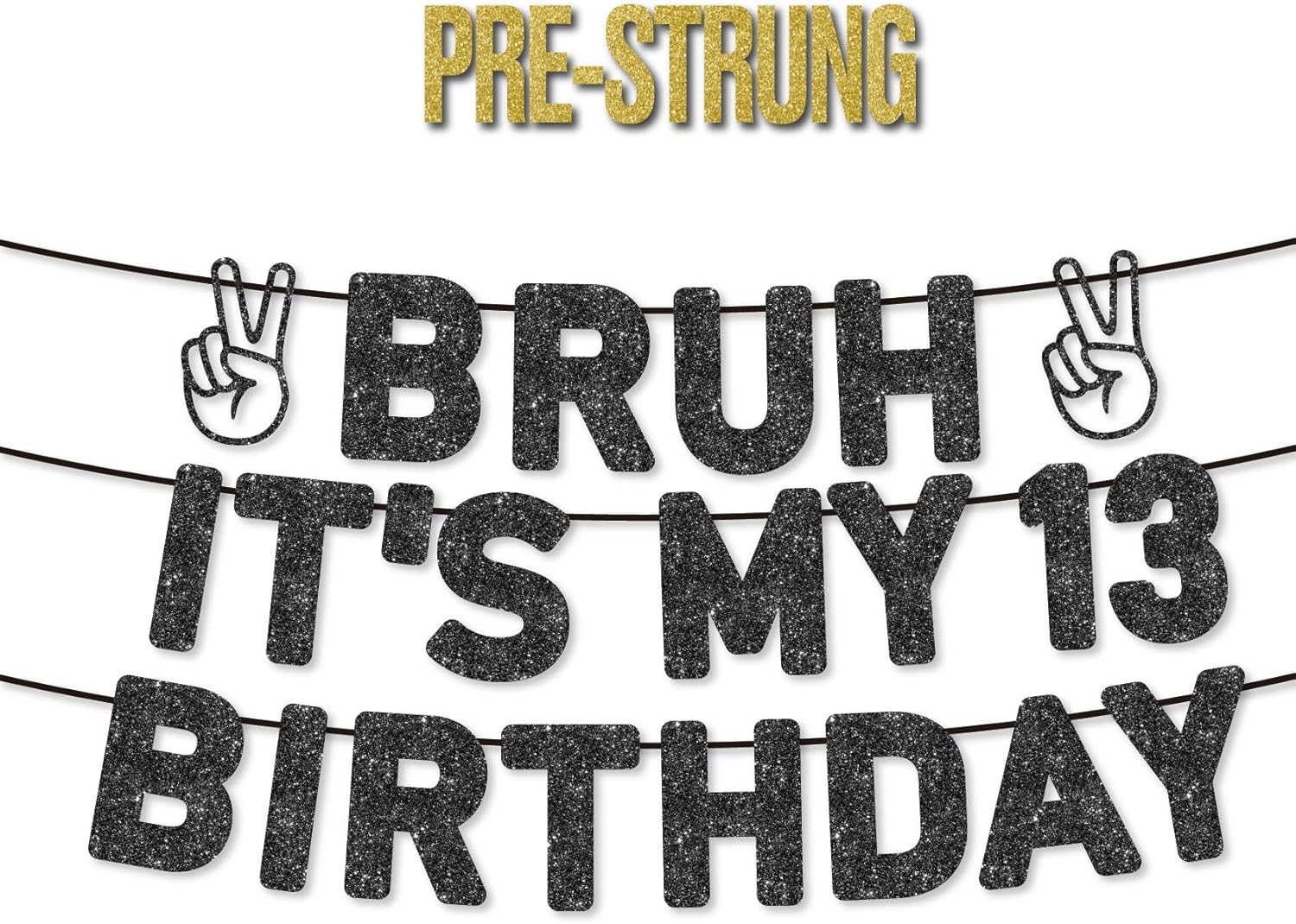 Pre-Strung 13th Birthday Banner for Boys