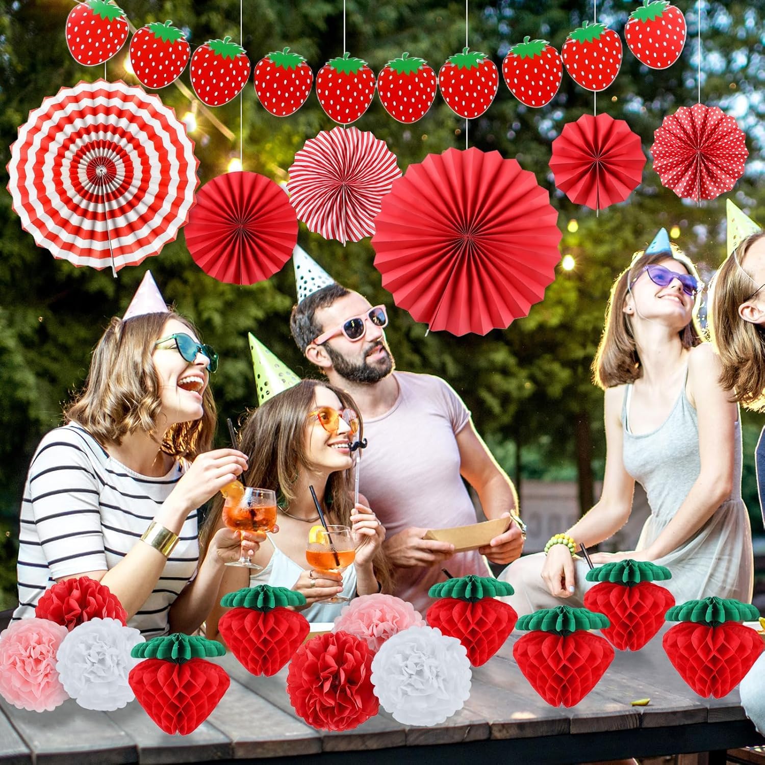 Strawberry Themed Party Decorations Set