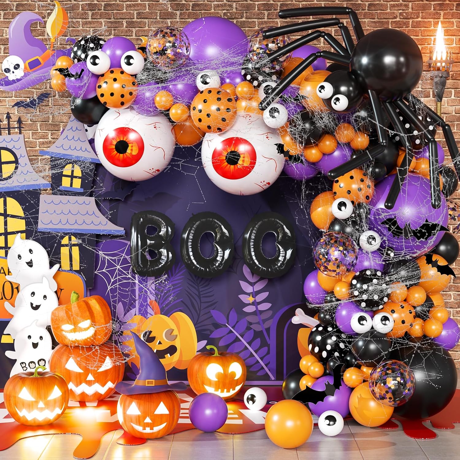 Halloween Balloon Decoration Kit with 132pcs Supplies