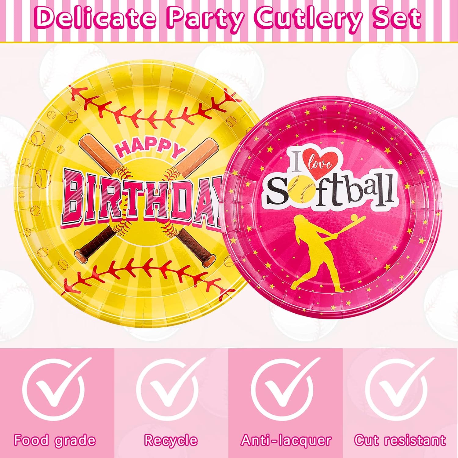 Gueevin 115 Pcs Softball Party Decor Kit