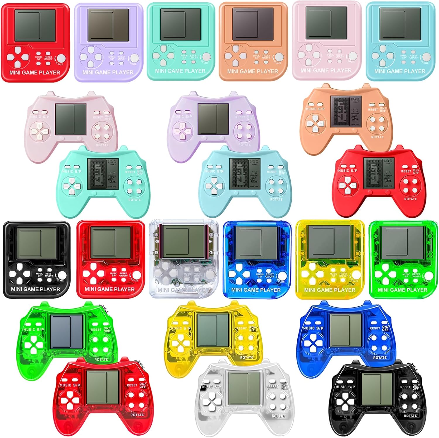 24Pcs Video Game Keychain Party Favors for Kids and Adults