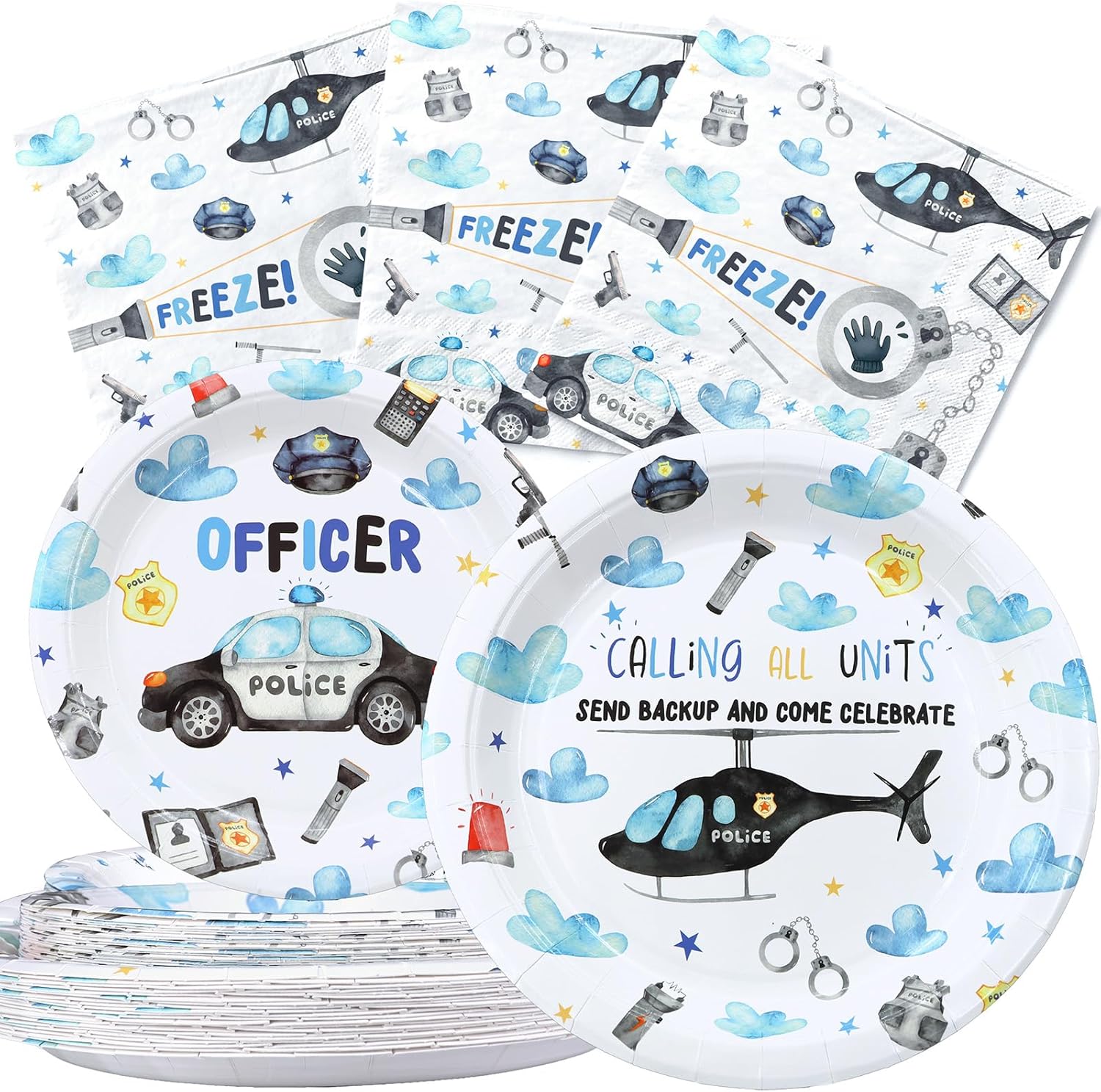 Police Birthday Party Decorations Set for 40 Guests