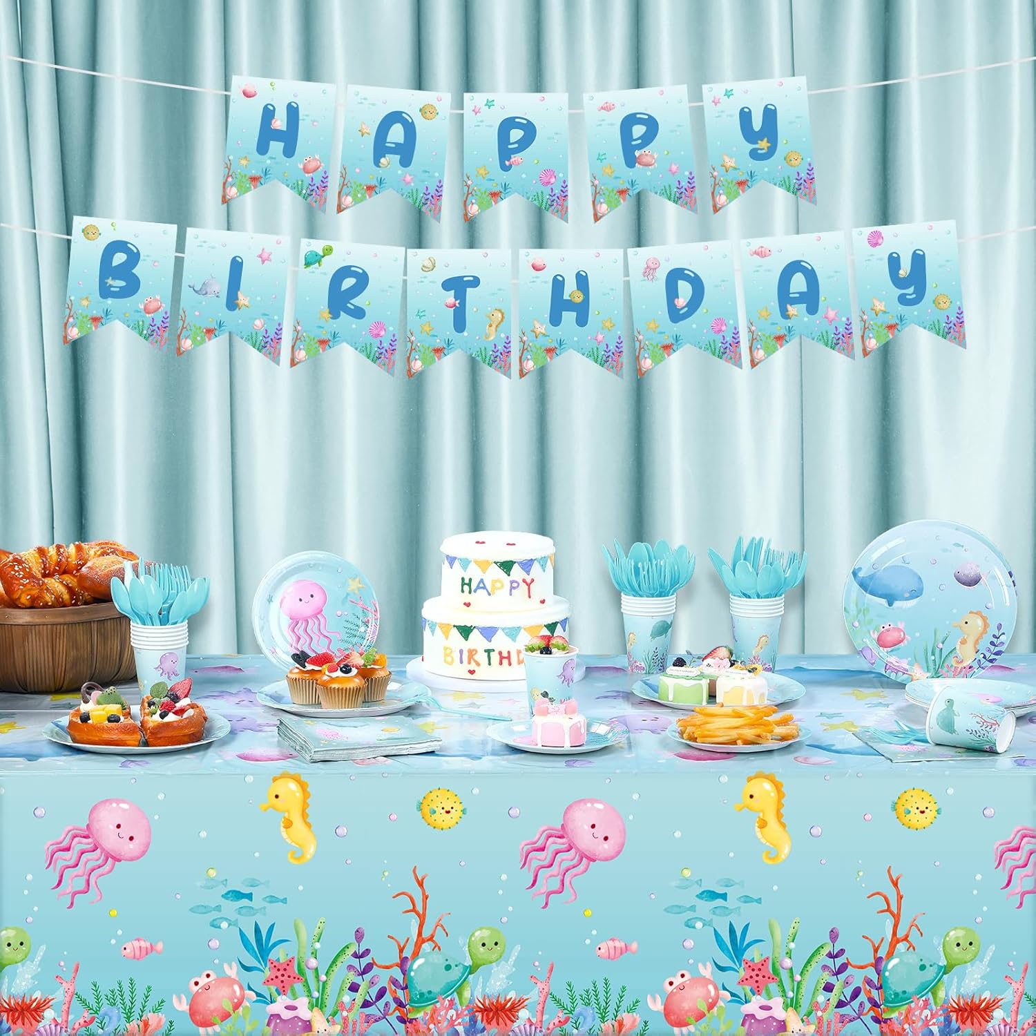 Capoda Ocean Theme Birthday Party Decorations Set for 24