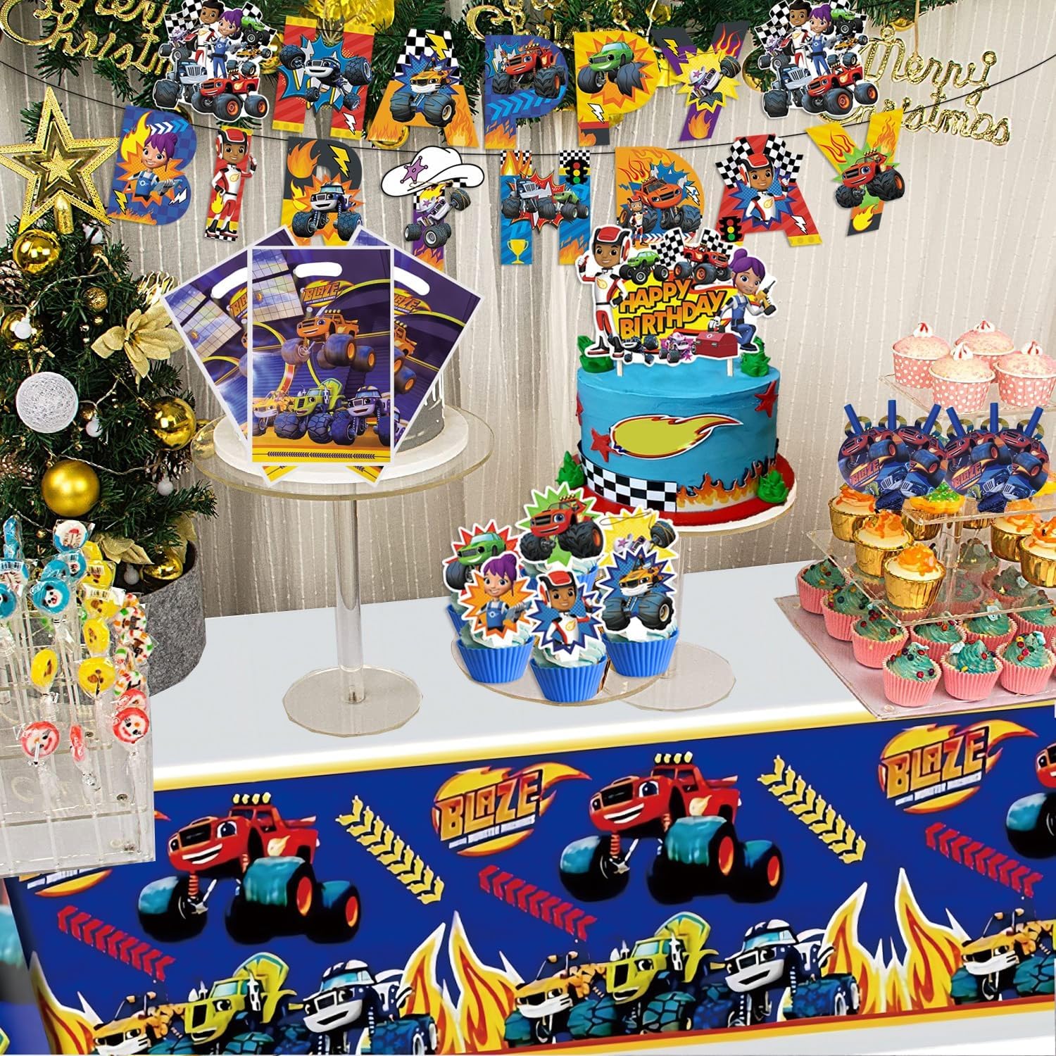 133 Pcs Monster Truck Birthday Supplies Decorations