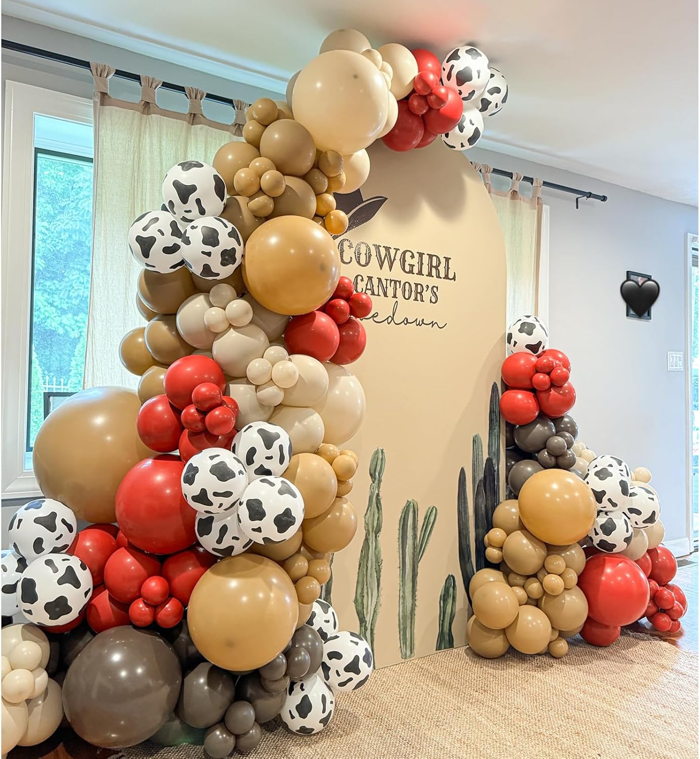 153 Pcs Red Brown Cow Balloon Arch Garland Kit