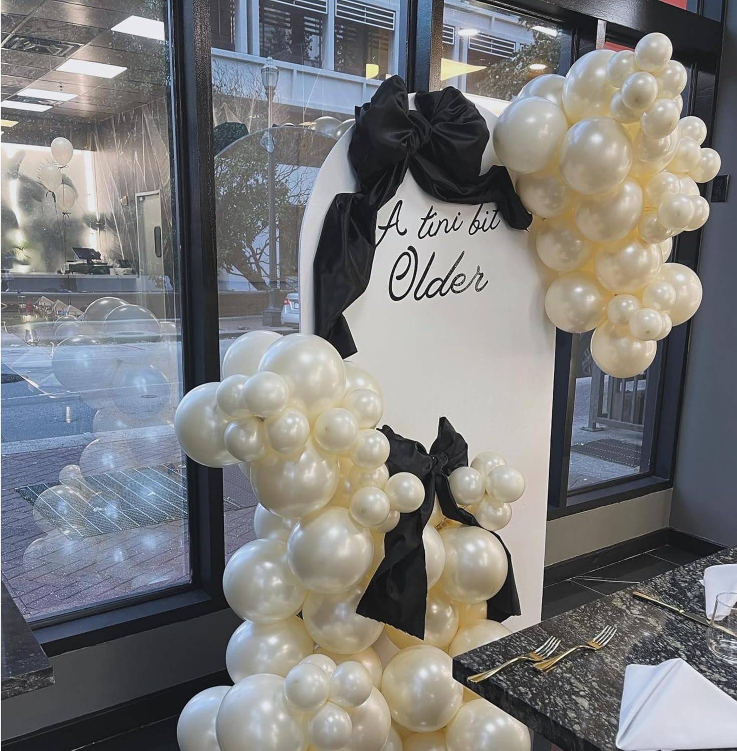 FunHot White Balloons Garland Arch Kit 120Pcs