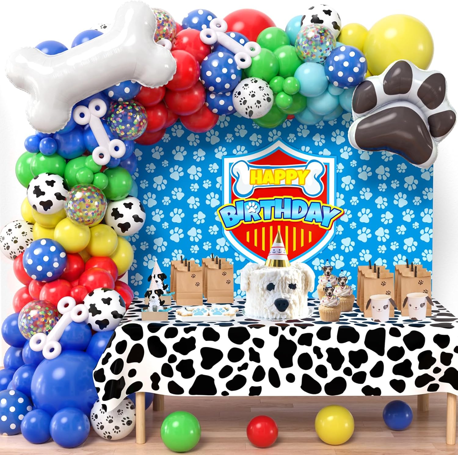 Winrayk 156Pcs Dog Paw Birthday Decorations