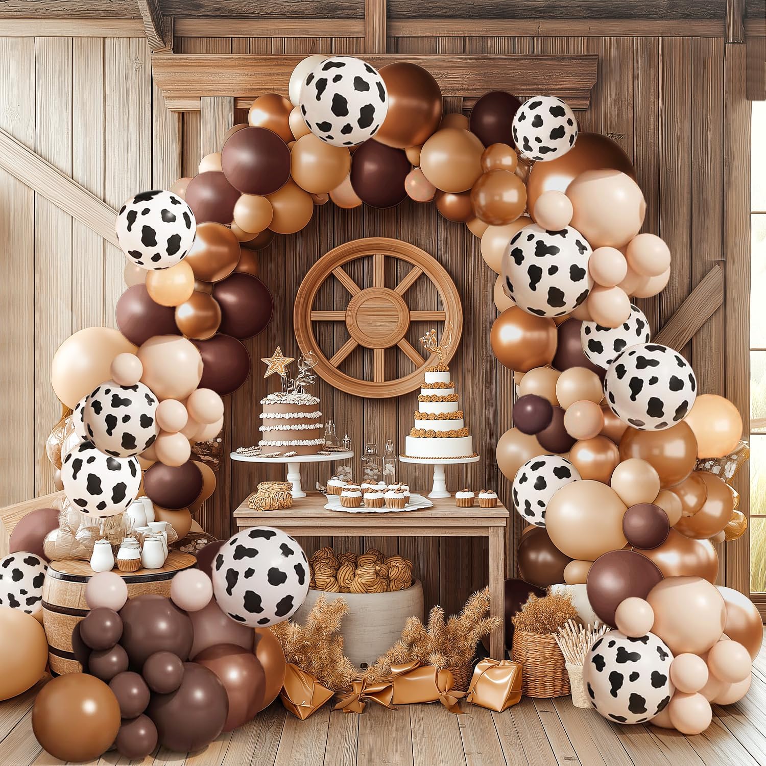 Western Themed Balloon Arch Kit 163 Pieces Ranch Decor