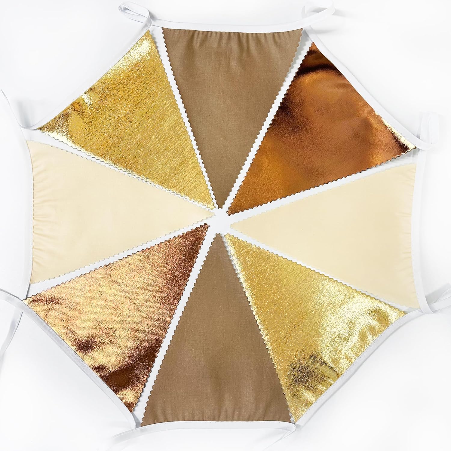 32 Foot Martini Party Metallic Gold Brown Pennant Banner Garland