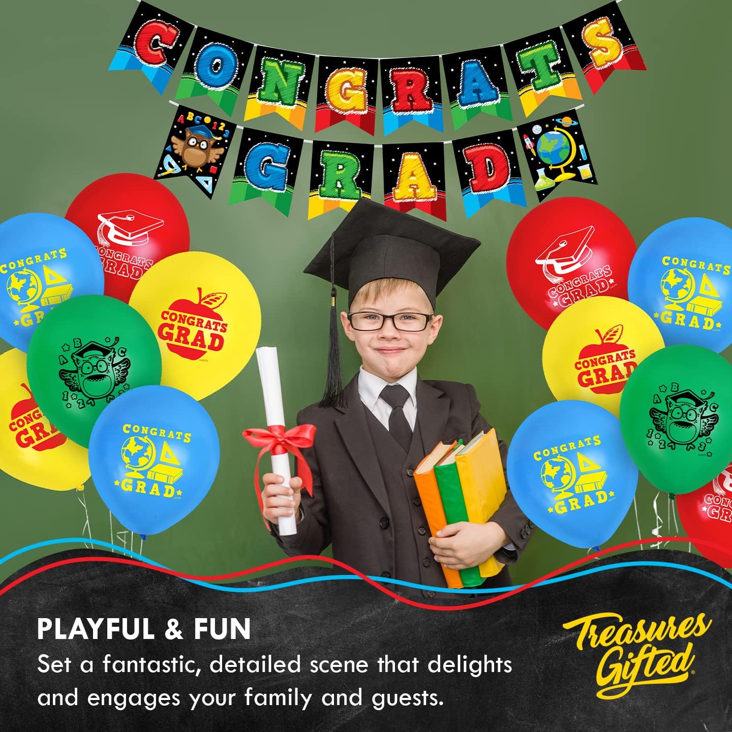 Treasures Gifted Kindergarten Graduation Decorations Set of 3