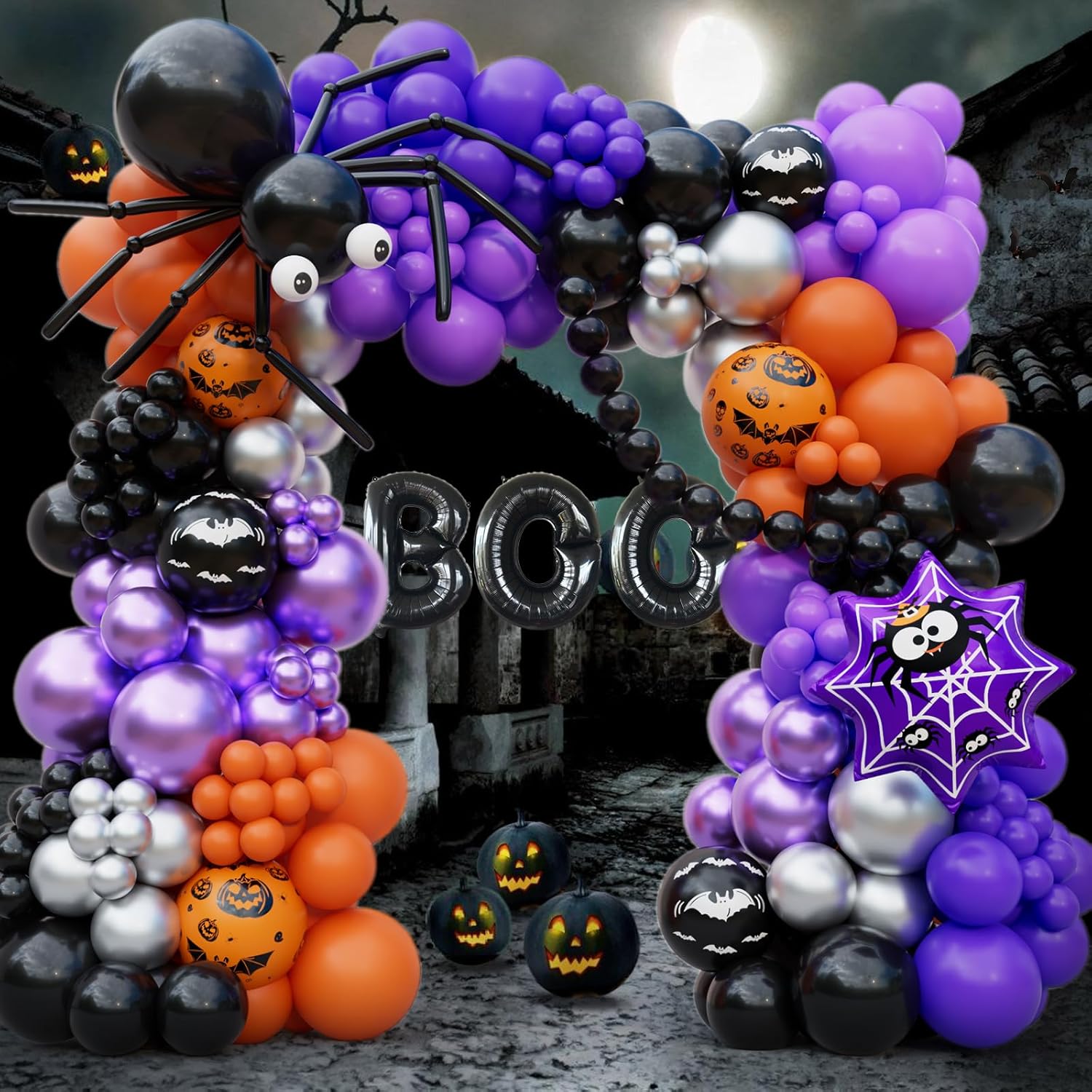 DBKL Halloween Balloon Garland with 176Pcs Decorations Kit