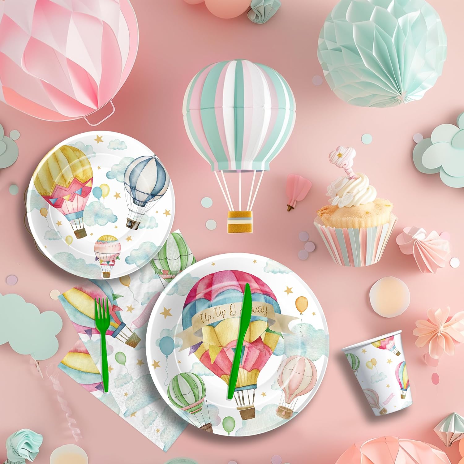 Hot Air Balloon Party Tableware Set for 24 Guests