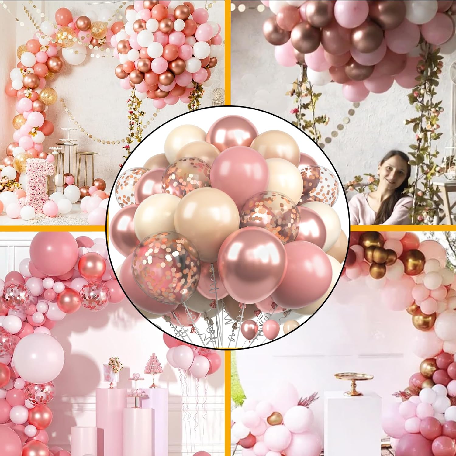 XIHAOYOO Blush Pink Balloons 60 Pcs 12 Inch Set
